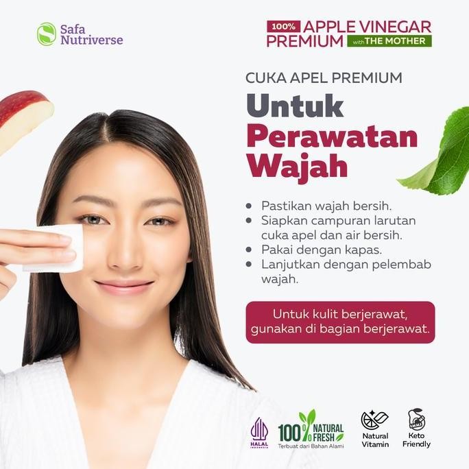 

JH8 CUKA APEL PAKET 1 Liter CUKA APEL Botol 500ML + 500ML WITH THE MOTHER Apple Cider Vinegar