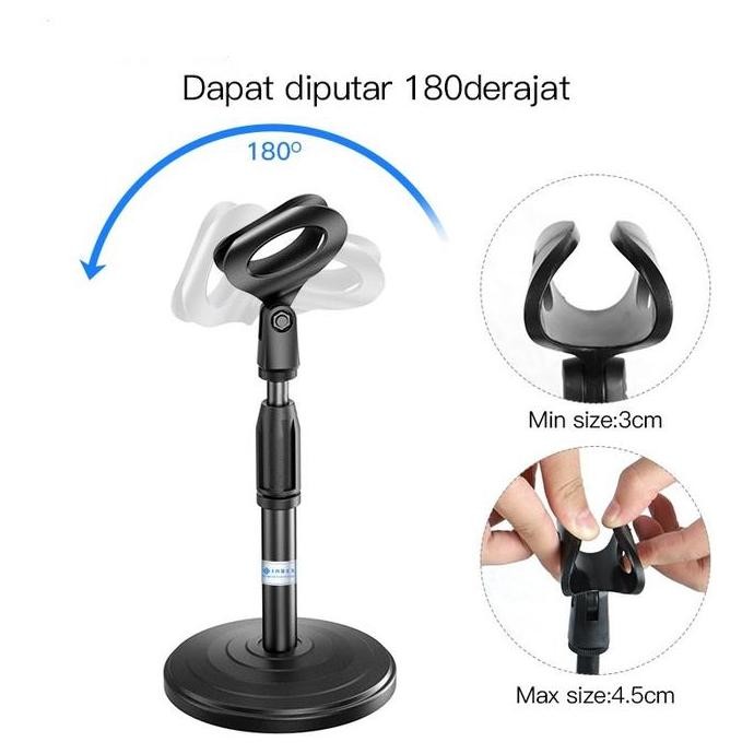 (Expert) Stand Mic Holder Meja Dudukan Tiang Mount Mikrofon Microphone
