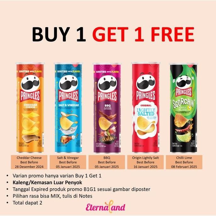 

Pringles Potato Chips Snacks Impor USA - Snack Kentang Aneka Rasa