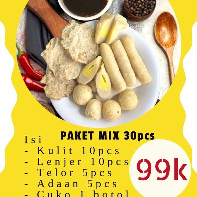 

PEMPEK PALEMBANG - PAKET PEMPEK CAMPUR 30PCS + CUKO 1 BOTOL