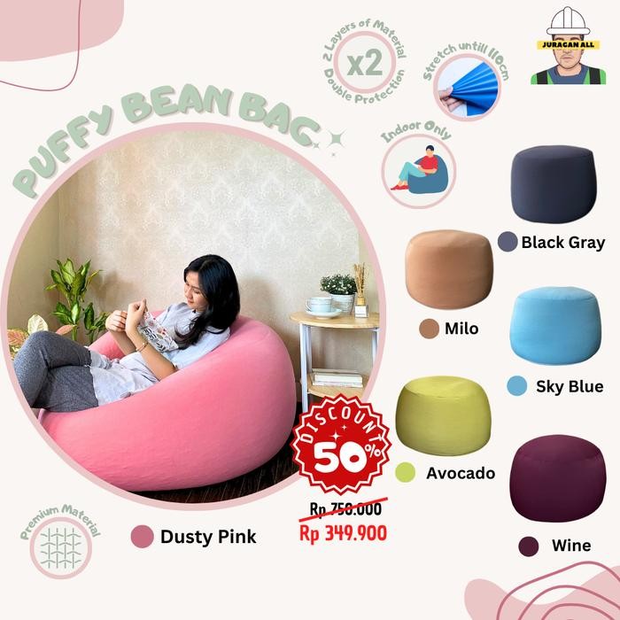Bean Bag/Puffy Bean Bag/Bean Bag Plus Isi/Squishy Bean Bag Sofa Strech