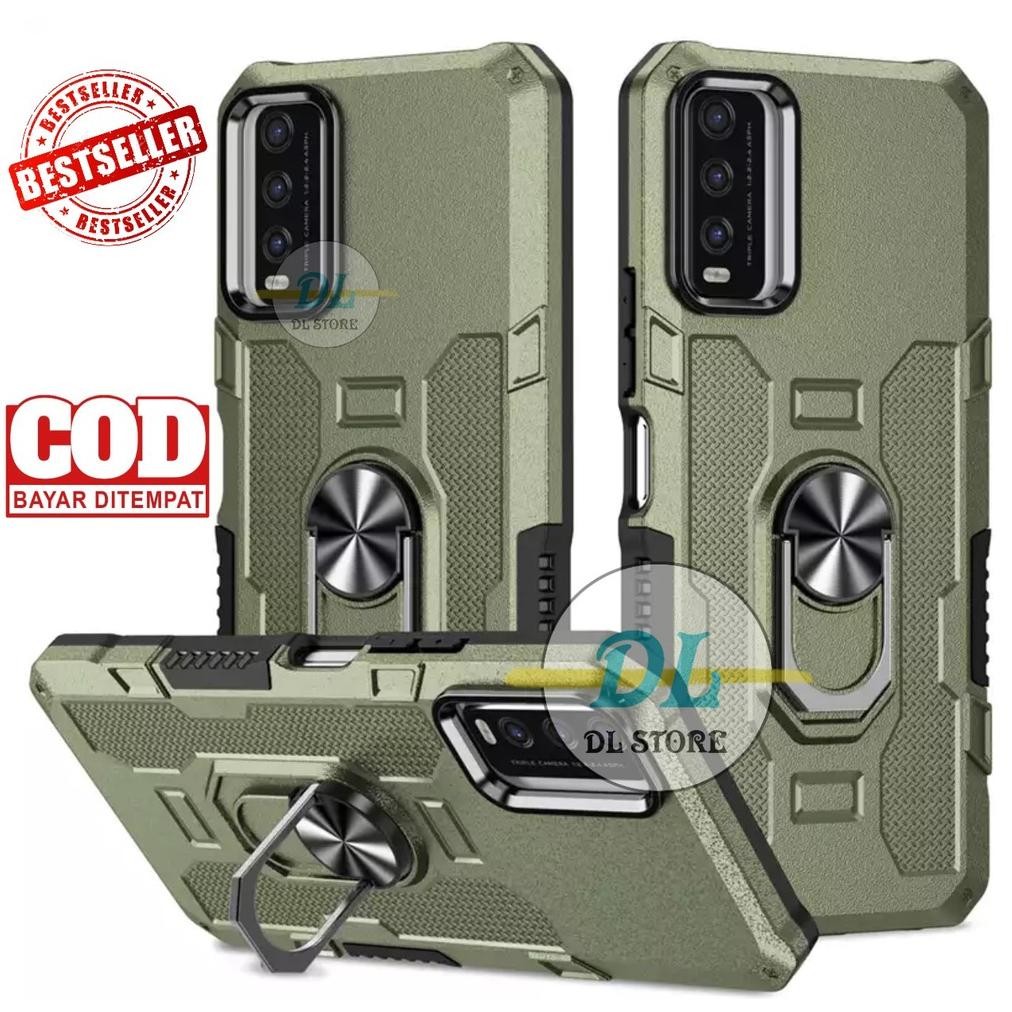 Casing Untuk Vivo Y20/Y20s/Y20s(G)/Y12s 2021/Y20 2021 Hard Case Ring Armor Robot Case Kickstand Hybr