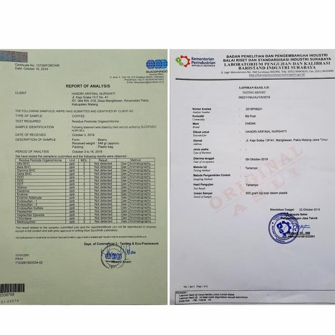 

JH8 Enema Kopi 500gr SERTIFIKAT ORGANIK BB Coffee Light LR Medium MR Roast