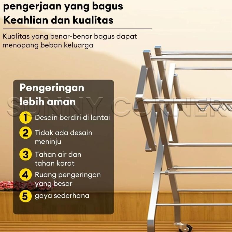 Jemuran Baju Stainless Steel  Jemuran Handuk Besar Super Jemuran Pakaian Multilayer