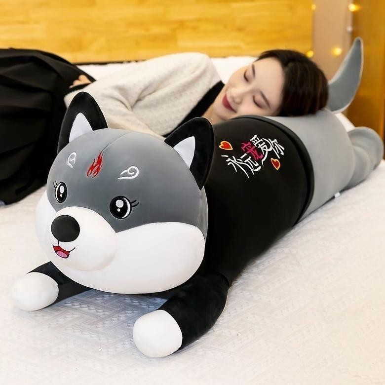 Boneka Guling kucing rebah lucu JUMBO Panjang 1 meter AST