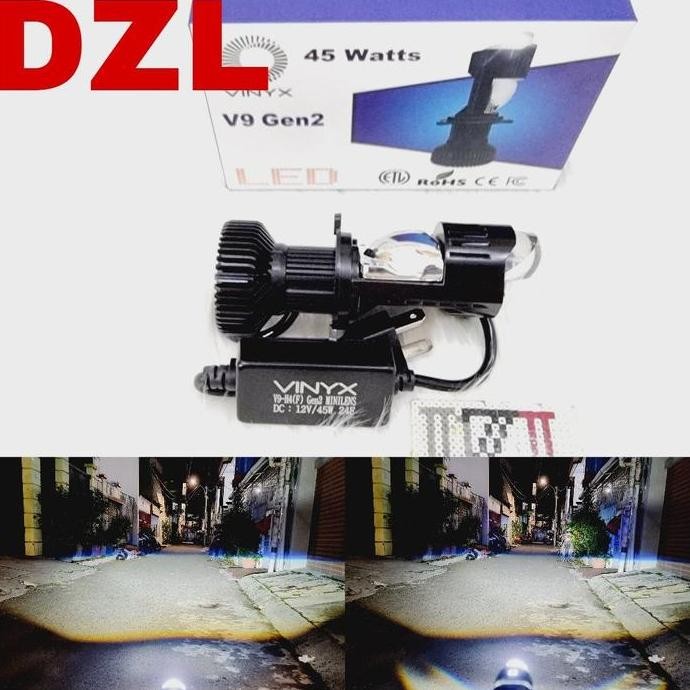Lampu utama led h4 vinyx v9 GEN 2 pro projector mini projie lens lensa