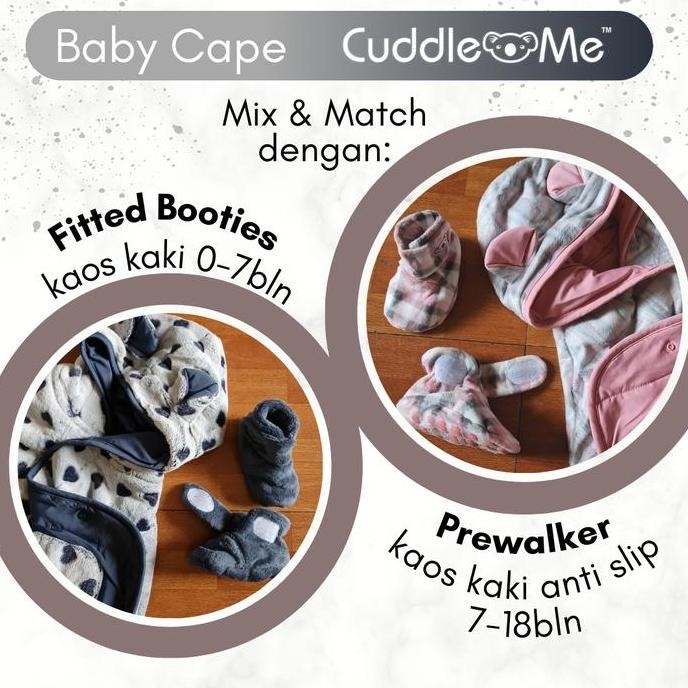 Jaket anak bayi Baby Cape Cuddleme 0 - 3 tahun tartan kado bayi sepatu kaos kaki beruang bear Prewal