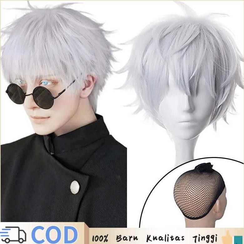 Gojo Satoru Wig Wig Rambut Gojo Rambut Gojo Satoru Wig Anime Cosplay DiM