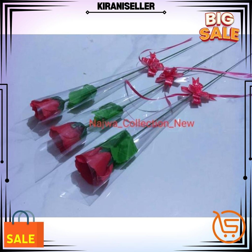 Buket Bunga Mawar Palsu // Bucket Bunga Mawar Palsu  Kemas Plastik// Bunga Mawar Artifisial Murah Gr