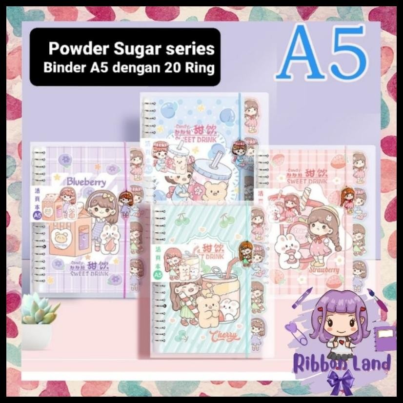 

SET BINDER A5 20 RING LENGKAP DIVIDER KERTAS MOTIF POWDER SUGAR