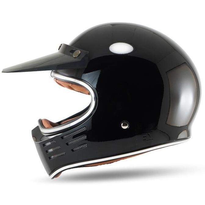 New Jitsu Helm Full Face Cakil Bandidos Solid Sni Kaca Motor Motorcycle Helmet