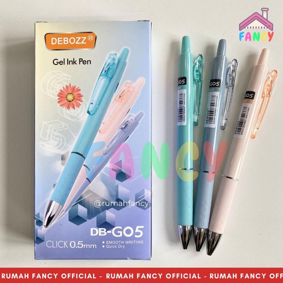 

[GROSIR] 1 LUSIN isi 12 PCS Pulpen HITAM/Bolpen/Ballpoint/Gel/Click Debozz DB-G05 0.5 mm / G07 0.7mm/ DEBOZZ G 109 / DEBOZZ G 108 DiM