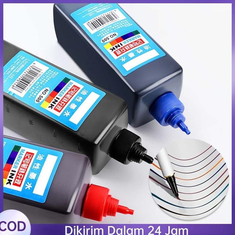 

500ml Isi Tinta Spidol Permanen Tinta Spidol Permanen Tinta Refill Spidol Whiteboard Refill Tinta Spidol Hitam/Biru/Merah DiM