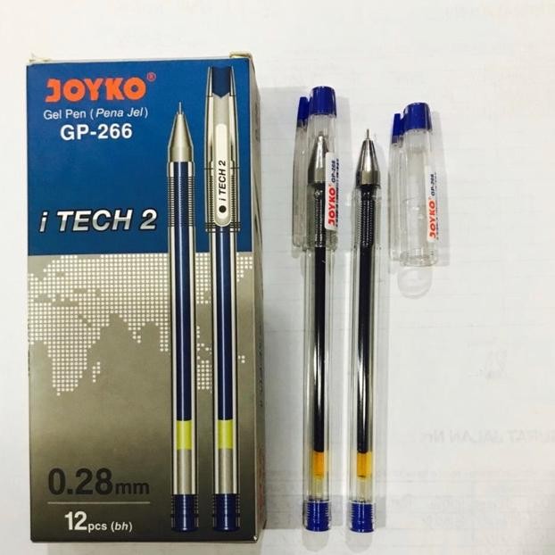 

( 12 pcs ) Pulpen Gel / Gel Pen Hitech / Bolpen Jel Itech 2 GP-266 0.28 mm tersedia tinta hitam / biru Itech2 DiM