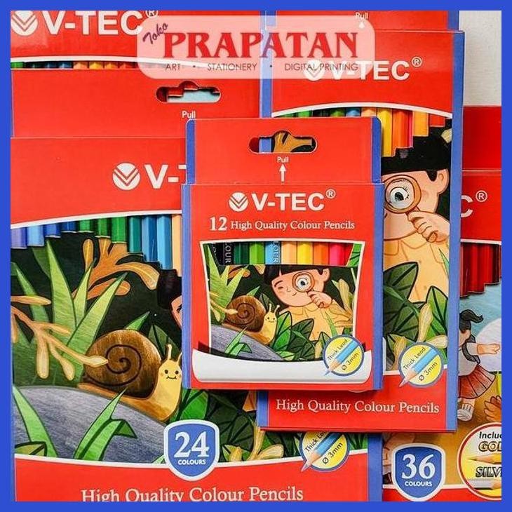 

( SEKOLAH / LUKIS ) PROMO PENSIL WARNA V-TEC PW | COLOR PENCIL (SENI / MENGGAMBAR / ART / KERAJINAN ) GOOD QUALITY