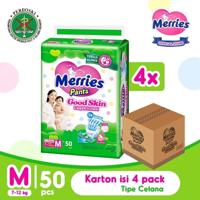 Makassar  Merries Pants M50 Karton Popok Celana Bayi M Isi 50 Carton Termurah Best Quality 100% Orig