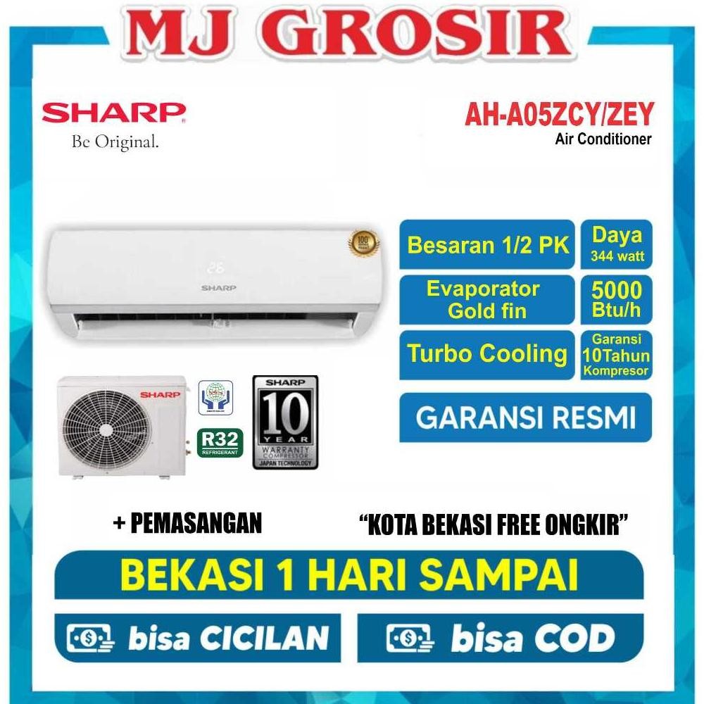 NEW AC SHARP AH-A 05 ZCY / ZEY 0,5PK 1/2PK + PASANG R32 LOW WATT 344 WATT AC BAGUS DAN HEMAT LISTRIK