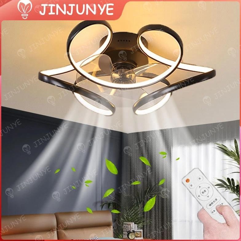 NEW Lampu Kipas Angin Gantung Ruang Tamu Minimalis Mordern Classic Ceiling Fan LED 3 Warna 6 Speed L