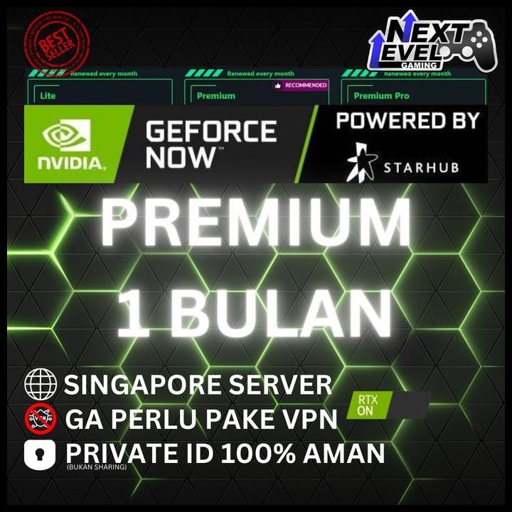 Terlaris GeForce NOW GFN StarHub Cloud Gaming Singapore Bulanan - Premium Lite Best Seller