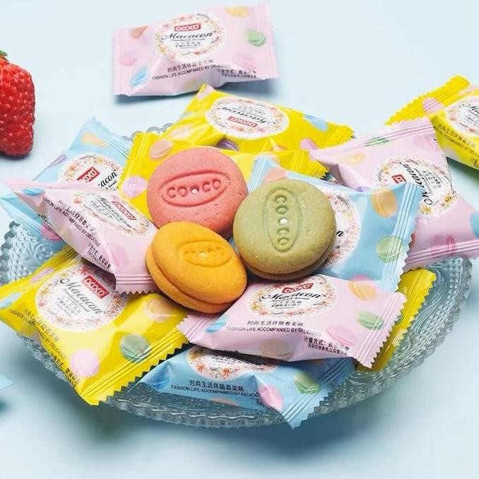 

(Halal) 1 Pcs Macaron Sandwich Biscuit 15 Gram Super Enak