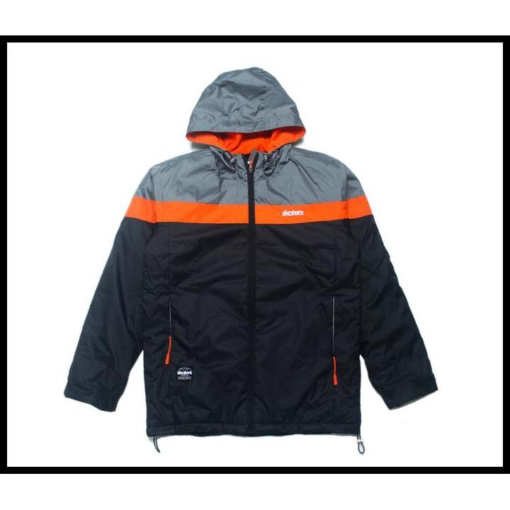Terlaris JAKET SKATERS WS PARKA WG043 ABU ORANGE HITAM Best Seller