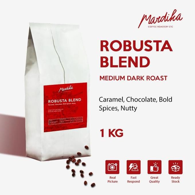 

Biji Kopi 100% Full Robusta Medium Roast 1Kg - Mardika Coffee