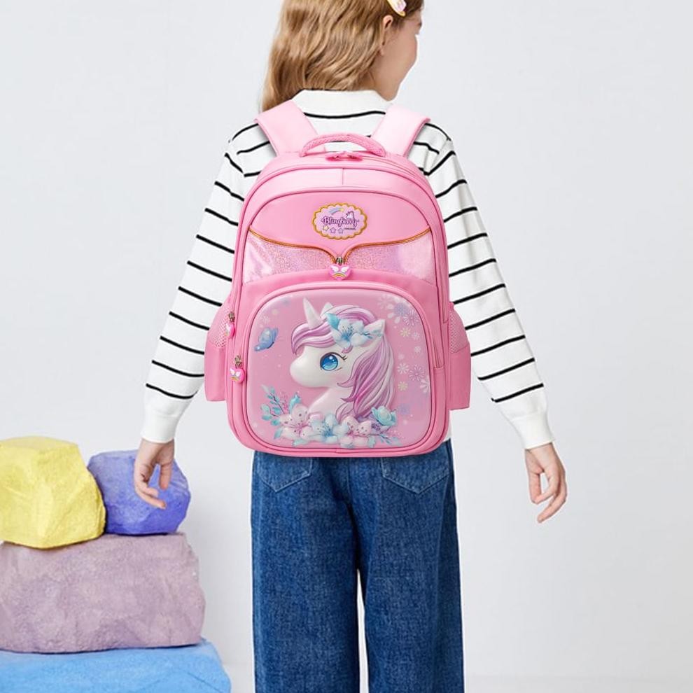 BLINGBERRY Tas Sekolah Unicorn Glitter Waterproof Anti Air Tas Ransel Anak SD Tas Sekolah Anak Perem