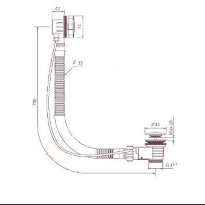 Afur Bathtub Toto 9005N / Pup Up Bathub Toto / Pembuangan Bak Air Original Dan Terpercaya