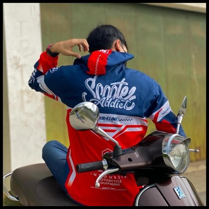 Terlaris JAKET VESPA MATIC SCOOTER ADDICT RIDELINE HOODIE SUNMORI Best Seller
