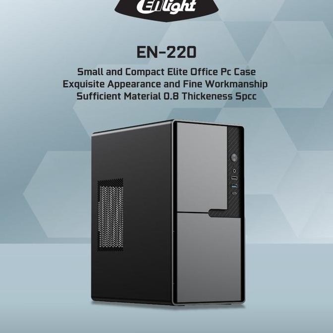 Casing Enlight En220 Micro Atx + Psu Enlight 300W / Pc Case Office En-220 M-Atx Komputer