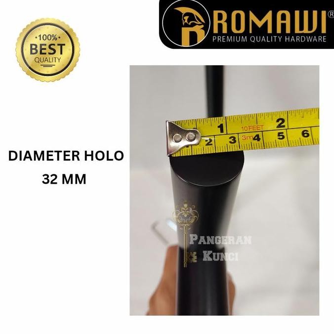 Pull Handle Gagang Pegangan Pintu Bulat Stainless Full Hitam 60Cm