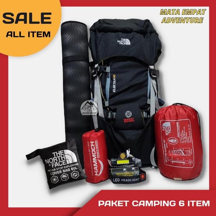Paket Lengkap Camping Tas Gunung Carrier 60L Tas Hiking Adventure