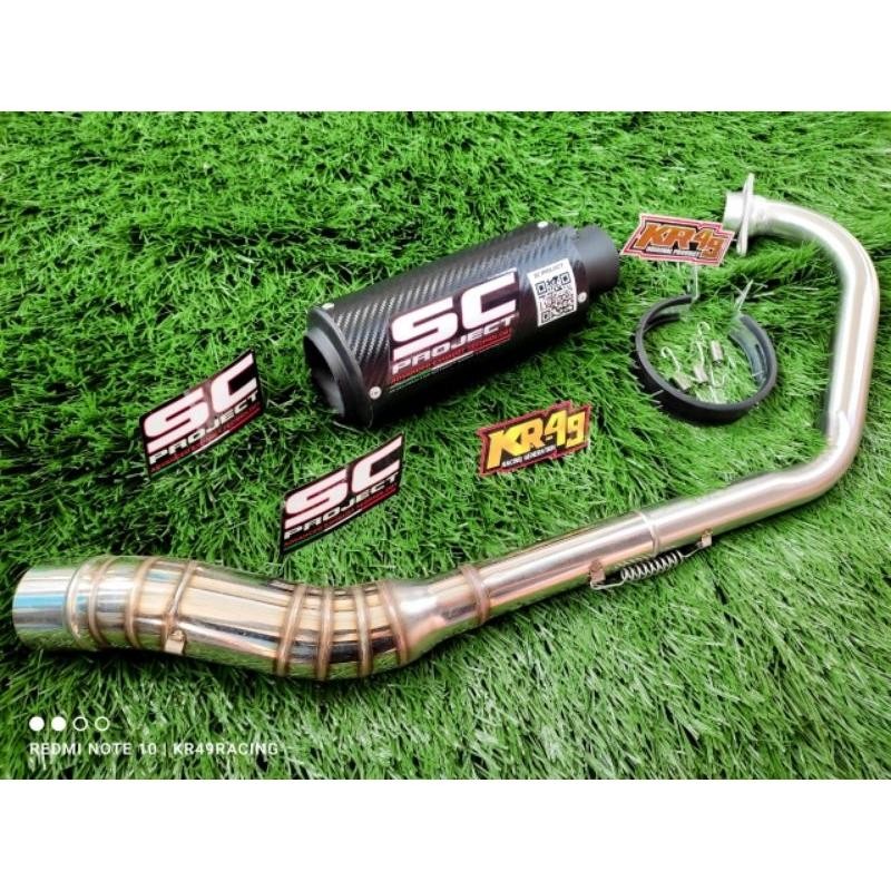 Knalpot Racing Sc Project Untuk Vixion Cbr R15 Satria Fu Sonic Supra Gtr Megapro Bison Mx King Gsx T