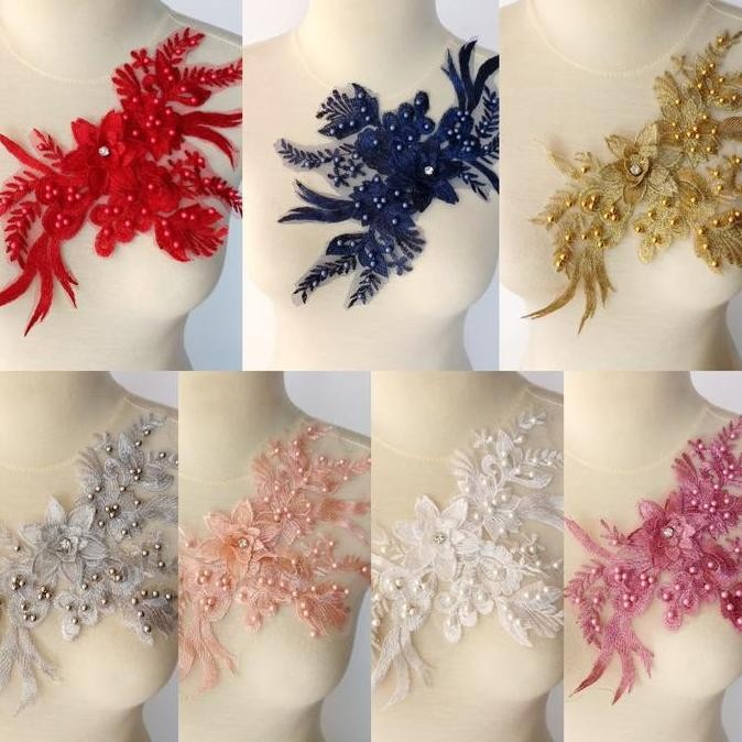 

'+'+'+'+] lace bordor bunga BB04/bordir tempel/aplikasi bordir