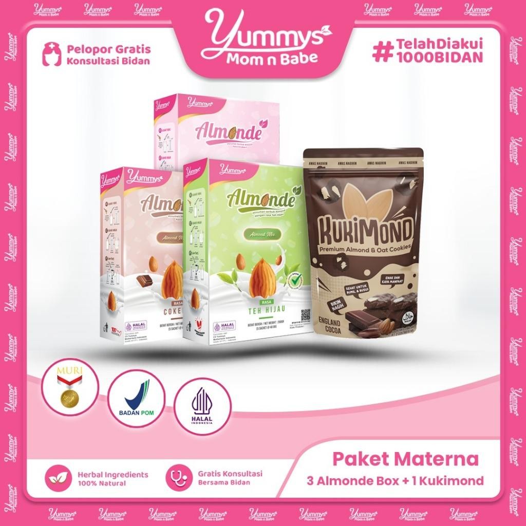 

Paket Materna - Almonde Susu Almond | Kaya Asam Folat | Susu Almond Enak Tidak Bikin Mual Terlaris Best Quality 100% Original