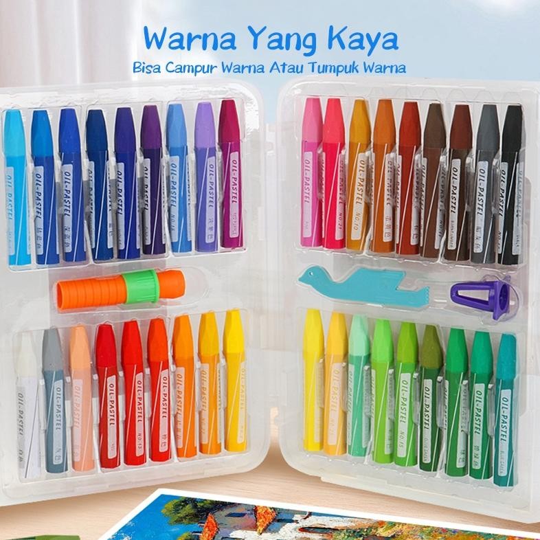 

[READY] Aimilo Oil Pastel Crayon 24/36/48 Warna Crayon Set Krayon Minyak Anti Air Dan Anti Patah Tidak Beracun