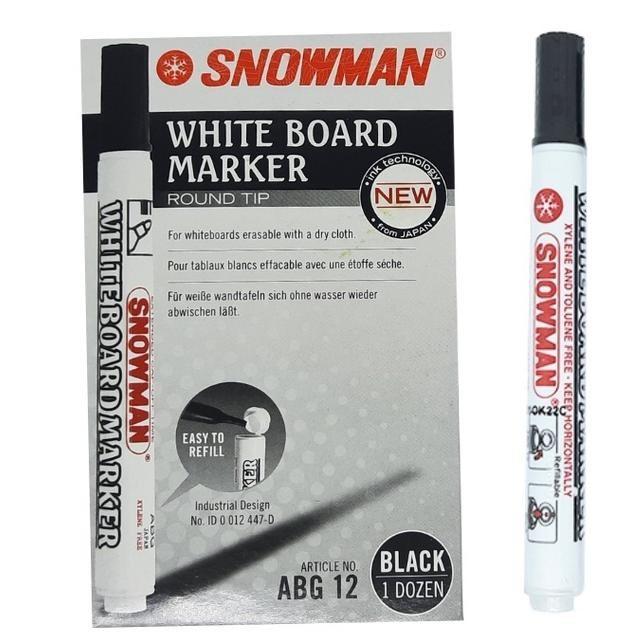 

Spidol Snowman Whiteboard Abg-12 Hitam (Pcs)