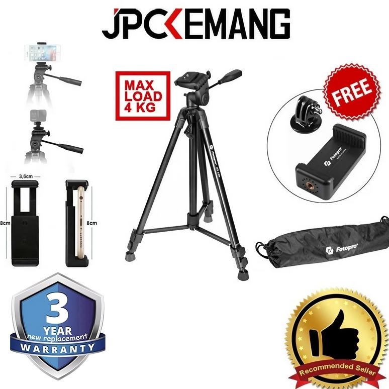 Fotopro X2 Lite Aluminium Tripod Kamera Smartphone Action Cam Tripod HP Garansi