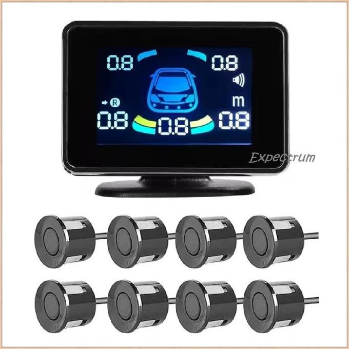 ready  Sensor Parkir Mobil Depan Belakang 8 Sensor + LED Display Meter