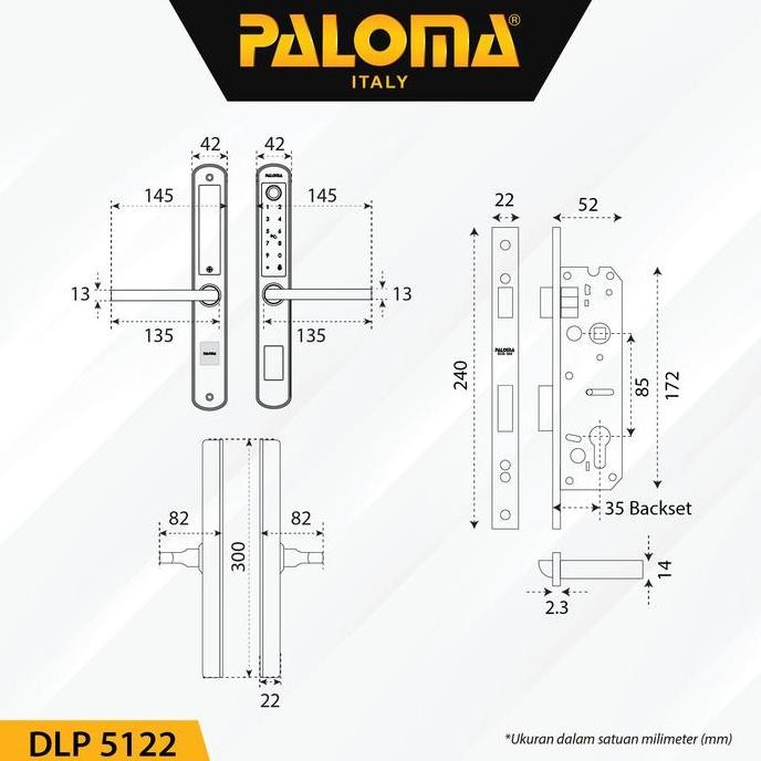 Paloma Dlp 5122 Digital Lock Smart Slim Door Frame Aluminium Wifi