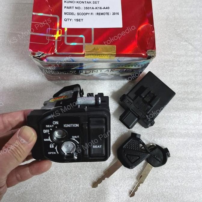 KUNCI KONTAK (KEY SET REMOTE) SCOOPY FI 2016 (K16-A40) KAWA
