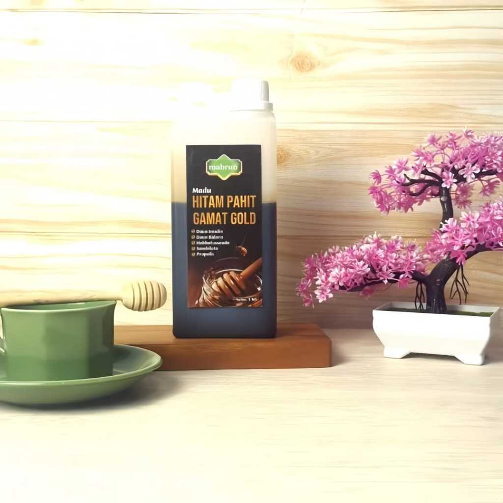 

Madu Hitam Pahit Gamat Gold Daun Insulin MAHRUN 1KG Mengatasi Diabetes Asam Urat dan Kolesterol