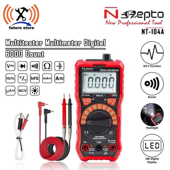 Nepto Nt104A Multimeter Multitester Ncv Dital Pengukur Arus Listrik