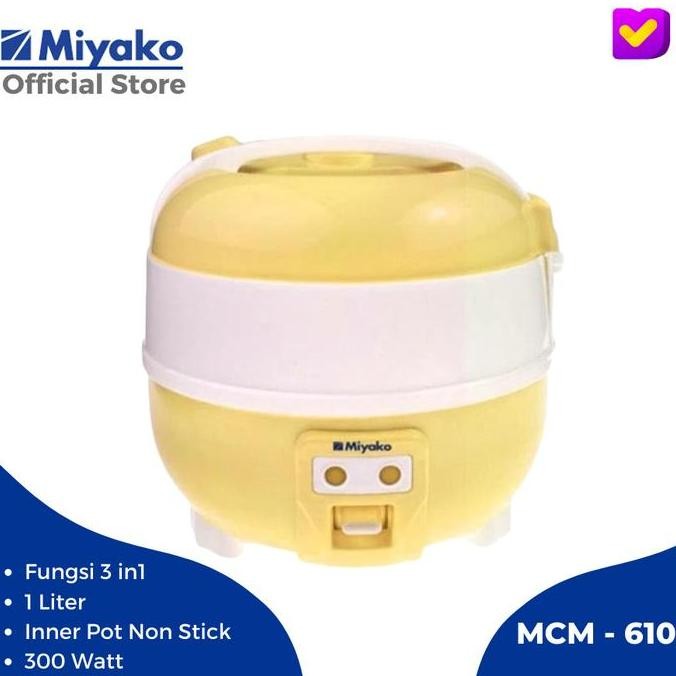 Rice Cooker Mini Miyako Mcm 610 1 Liter Magic Com Kecil Miyako 610