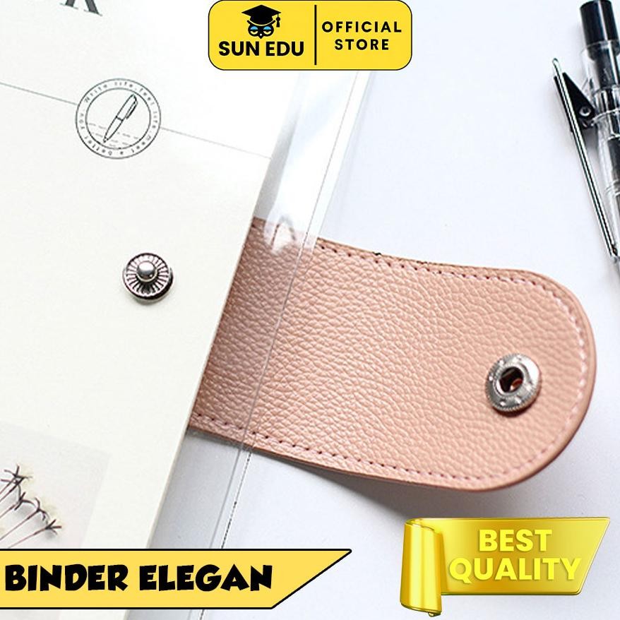 

Elegant Binder A5 Transparan Binder with Clip Note Book Loose Leaf Rose Gold Binder