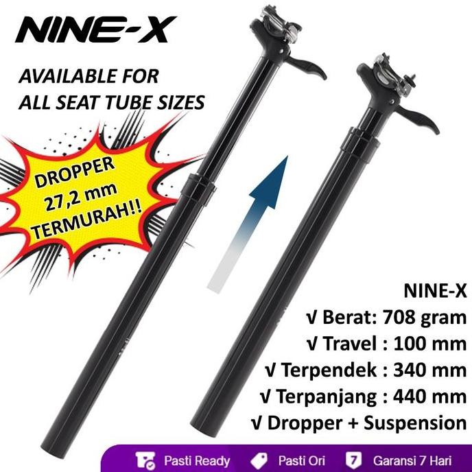 NINE-X DROPPER 27,2 SEATPOST + SUSPENSION HYBRIDMODE SETPOST HIDROLIK TIANG SADEL EMPUK SUSPENSION S