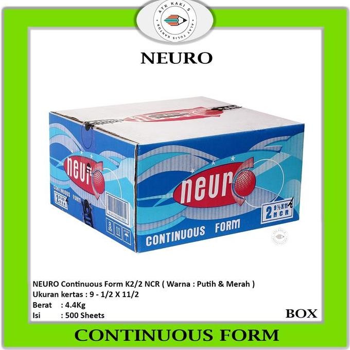 

TERBARU Continous Form 91/2 x 11 2 Ply/2 ( K2/2 Neuro ) NCR / Kertas Komputer