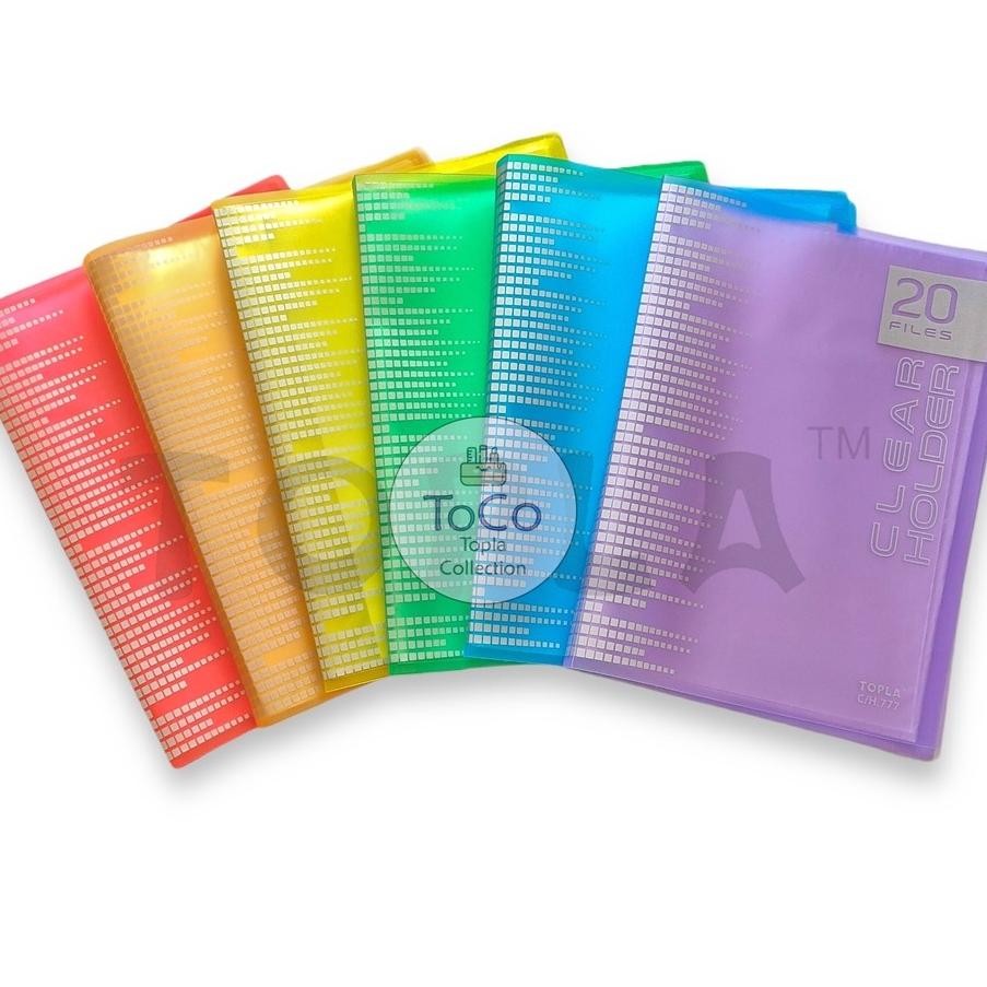 

Promo 1Pcs Topla Clear Holder Map Untuk Kertas Buku Folio Plastik File Holder Document Keeper F4 777 Isi 20F 40F 60F Promo