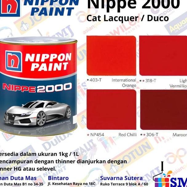 Cat Duco Mobil Besi Dan Kayu Nippe 2 Warna Merah 1L 1Kg