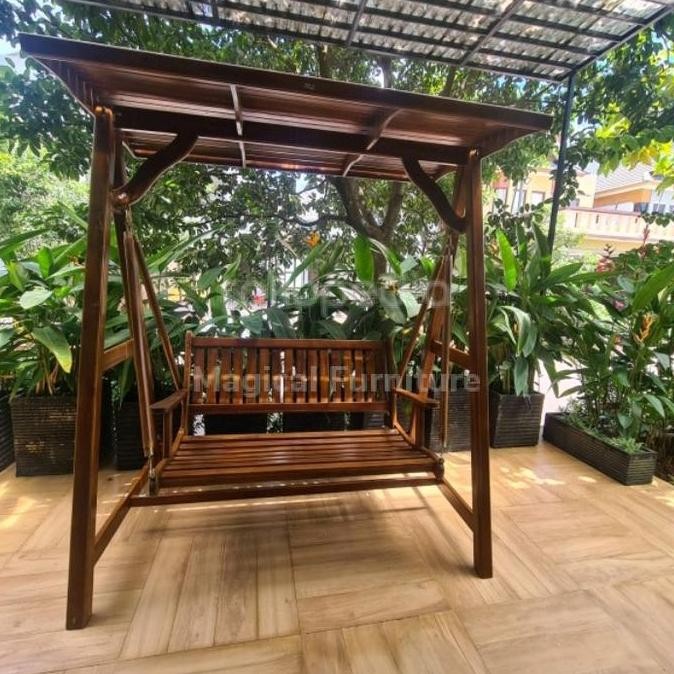 [LAOUT] AYUNAN KAYU JATI 3 DUDUKAN BEST SELLER SUDAH FINISHING